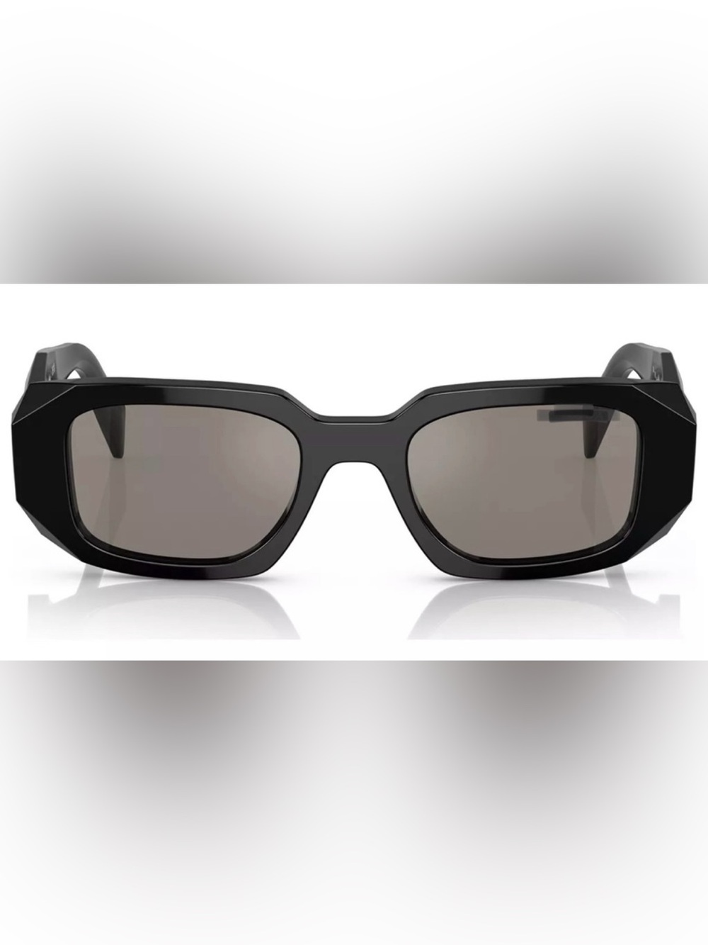 Prada Black Faceted Geometric Sunglasses